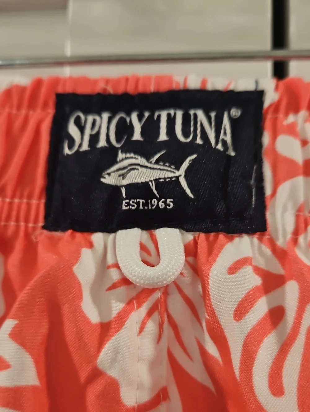 Spicy Tuna Men's Swimsuit.  Size S. Tropical Floral Print.